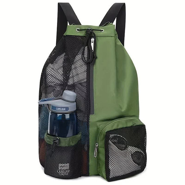 Green Mesh Drawstring Backpack