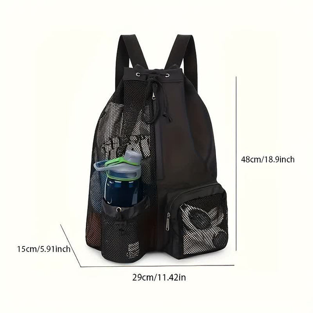 Purple Mesh Drawstring Backpack – product detail