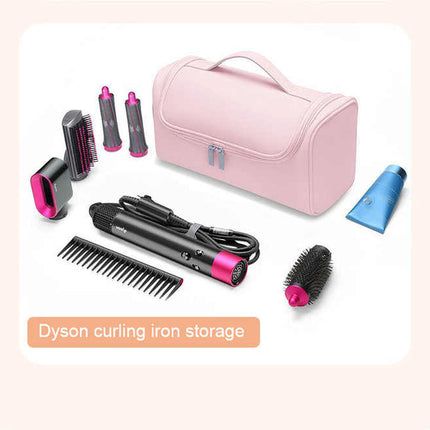 Blue Portable Hair Styling Tool Organizer - Travel Storage Bag with Compartments