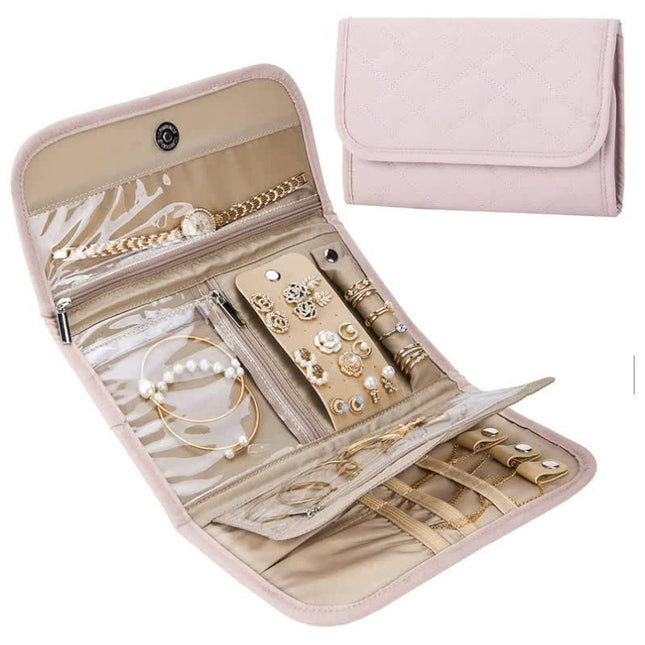 Pink Travel Jewelry Organizer