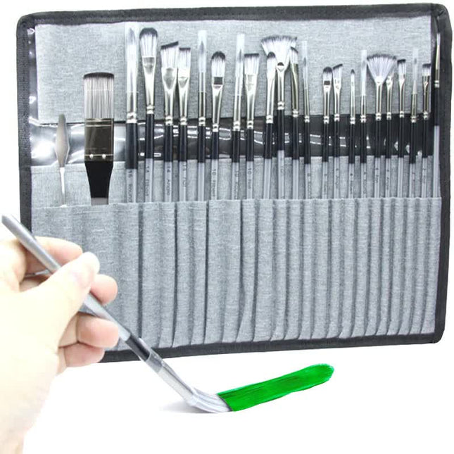 Professional Artist Brush Set with Portable Roll-Up Canvas Case – product detail