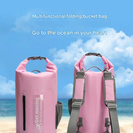 Black 10L Multifunctional Waterproof Dry Bag Backpack - Roll-Top Outdoor Bag for Water Sports and Travel