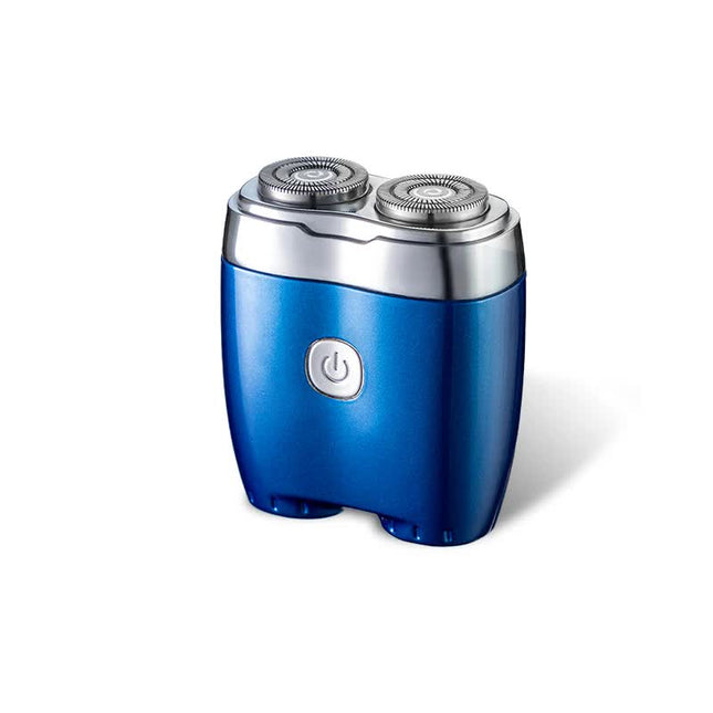 Blue Portable Twin-Head Electric Shaver