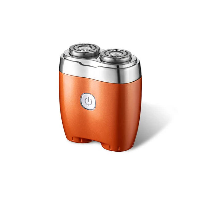 Orange Portable Twin-Head Electric Shaver