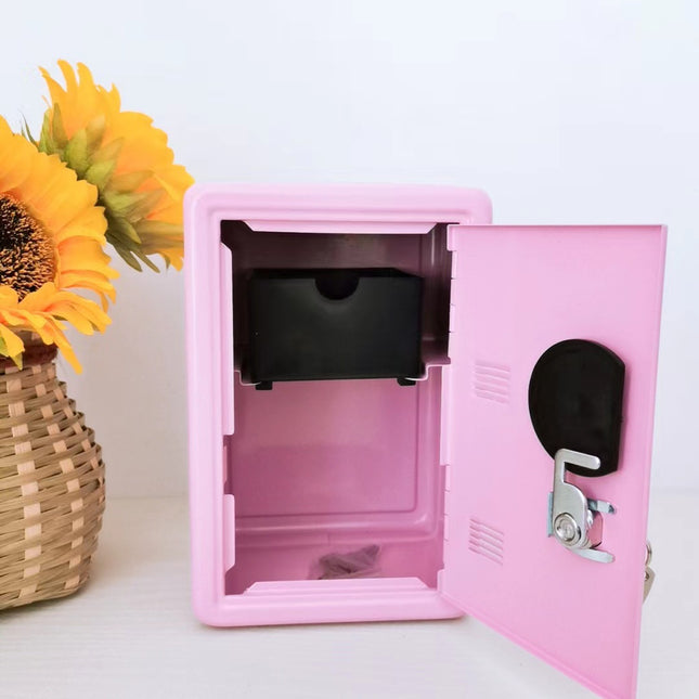 White Mini Metal Safe Box with Combination Lock and Key – product detail