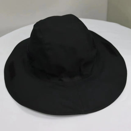 Black Outdoor Waterproof Wide-Brim Rain Hat