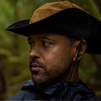 Black Outdoor Waterproof Wide-Brim Rain Hat – design and finish