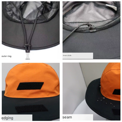 Black Outdoor Waterproof Wide-Brim Rain Hat – product features