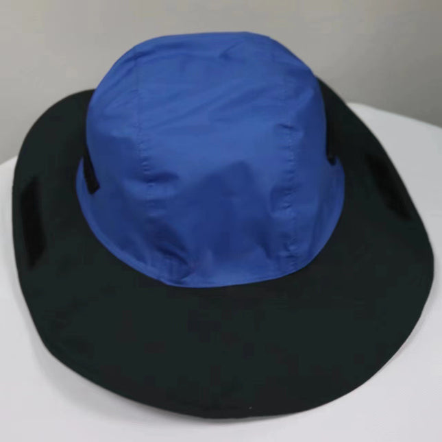 Blue Outdoor Waterproof Wide-Brim Rain Hat