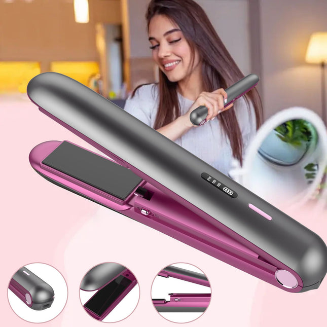 2-in-1 Hair Straightener and Curler Portable with Adjustable Heat V888-ELOSUNG16547