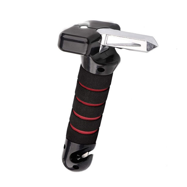 Red Emergency Car Window Breaker Tool with LED Flashlight