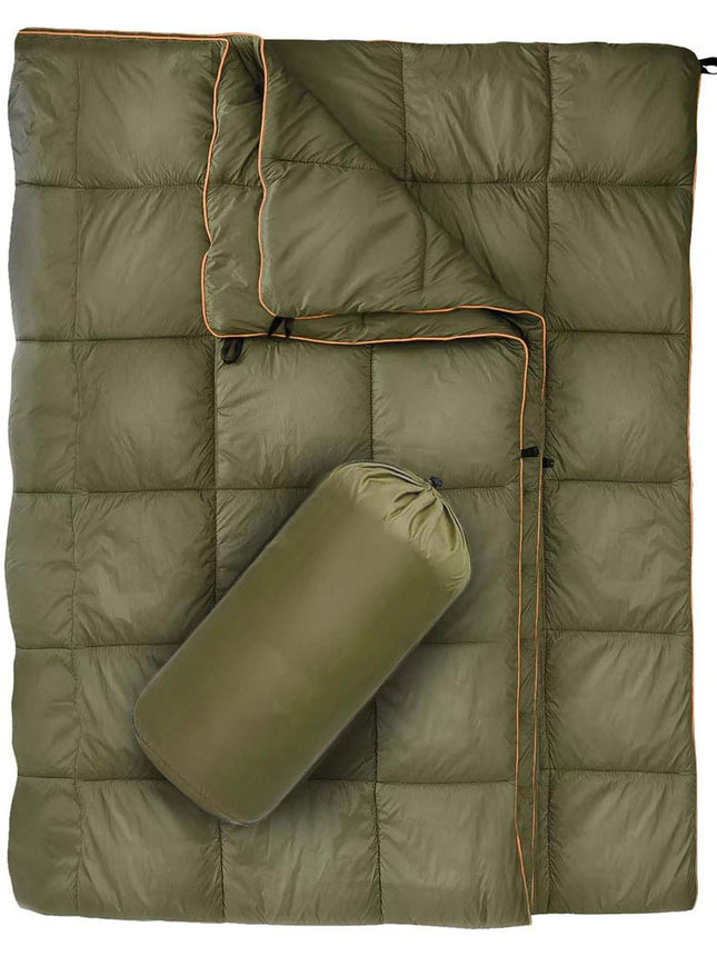 Military Green Compact Lightweight Quilted Blanket