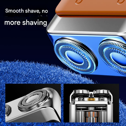 Orange Electric Shaver - Compact and Portable, USB Rechargeable with Digital Display, Ergonomic Design