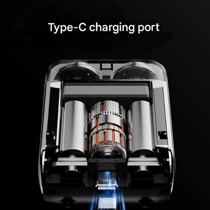 Blue Electric Shaver - Compact and Portable, USB Rechargeable with Digital Display, Ergonomic Design
