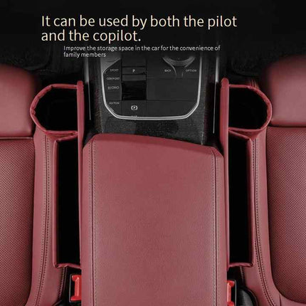 2 PCS Beige-right Car Seat Gap Storage Box - Practical Car Organizer, Gap Filler for Easy Access and Extra Storage