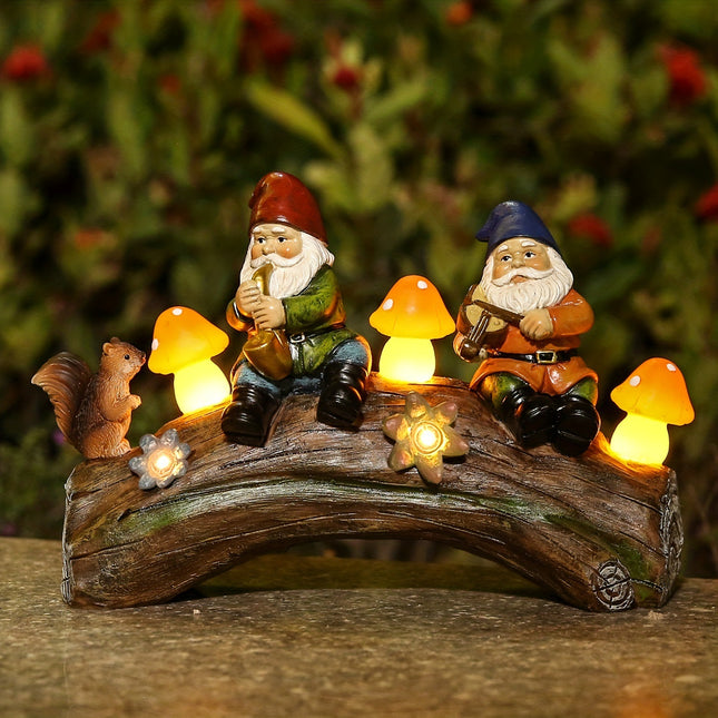 Solar-Powered Garden Gnome Statue