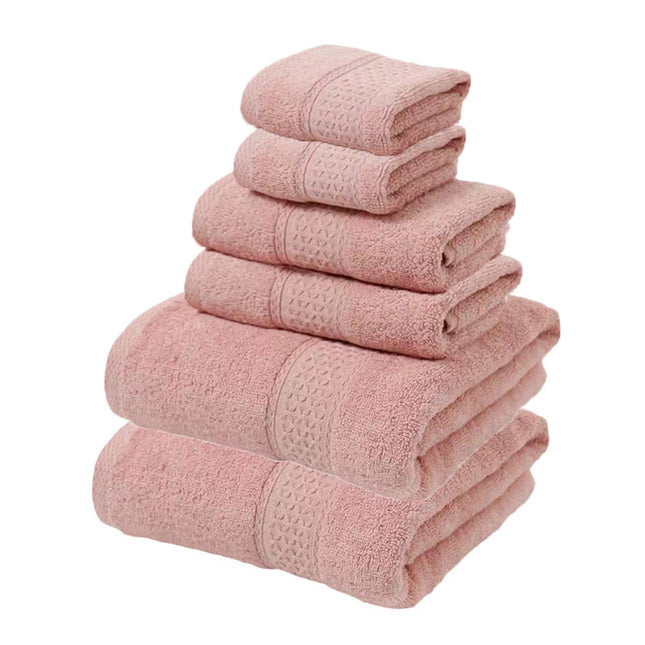 Pink Luxury 6-Piece 100 Percent Cotton Towel Set