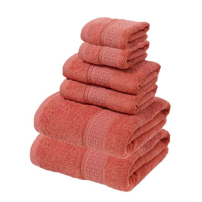 Red Luxury 6-Piece 100 Percent Cotton Towel Set