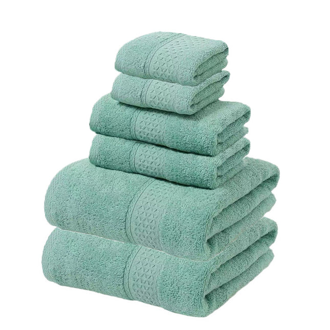 Green Blue Luxury 6-Piece 100 Percent Cotton Towel Set