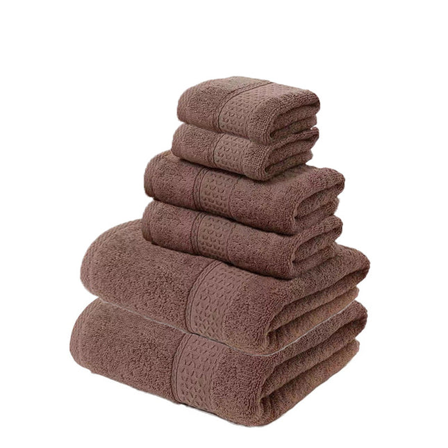 Brown Luxury 6-Piece 100 Percent Cotton Towel Set