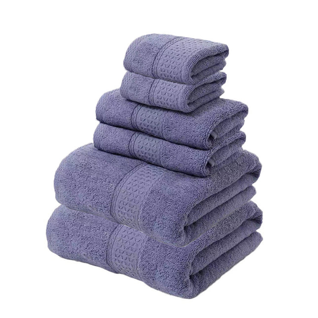 Purple Luxury 6-Piece 100 Percent Cotton Towel Set
