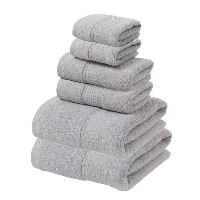 Light Grey Luxury 6-Piece 100 Percent Cotton Towel Set