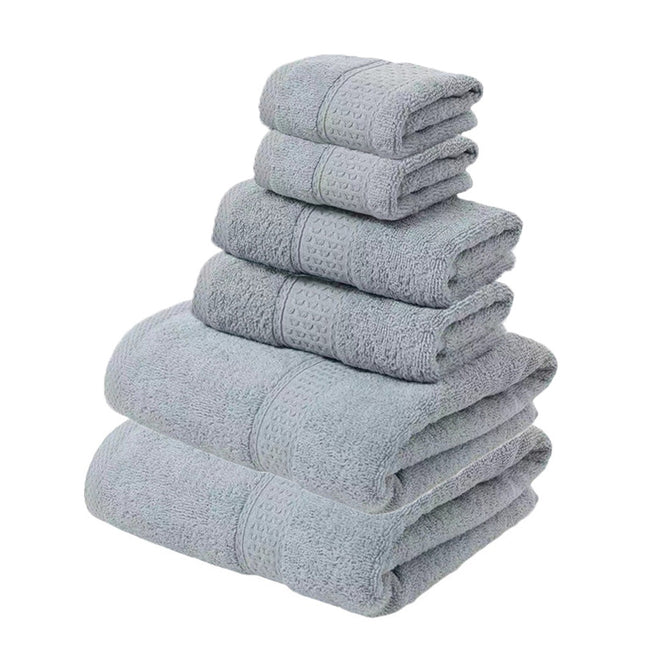 Grey Luxury 6-Piece 100 Percent Cotton Towel Set