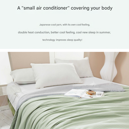 Beige Breathable Cotton Summer Quilt - Lightweight Cooling Blanket for Air-Conditioned Rooms
