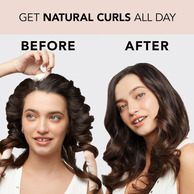 2 Pcs Black Satin Heatless Hair Curling Rod Set for Sleep-In Styling No Heat Damage Tie-Dye Design – product detail