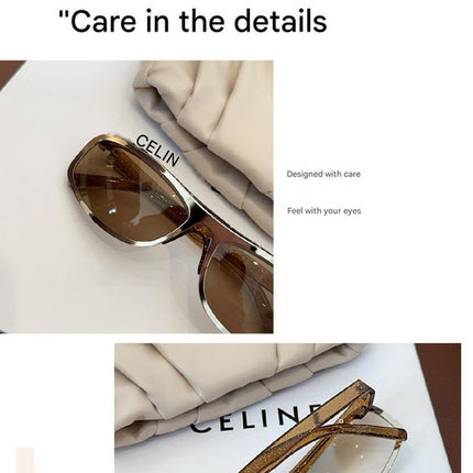 Grey Lenses With Black Edges Trendy Curved Sunglasses - Cat Eye Design UV Protection Stylish Glare-Blocking Shades