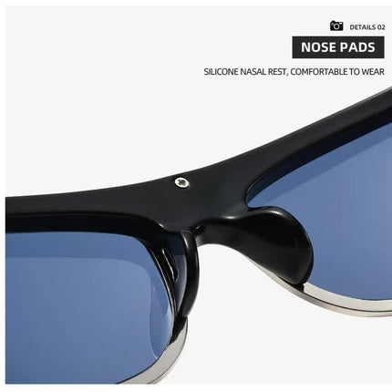 Pink Lenses With Brown Edges Trendy Curved Sunglasses - Cat Eye Design UV Protection Stylish Glare-Blocking Shades