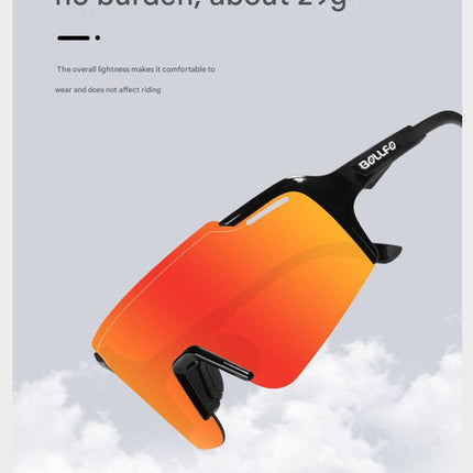 Pink Gradient Lens Lightweight UV400 Photochromic Cycling Glasses, Anti-Wind Protective Sunglasses for Outdoor Sports