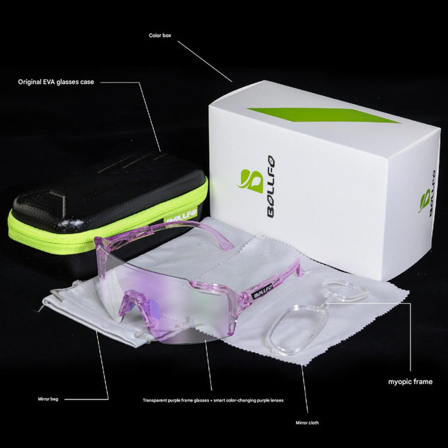 Purple Gradient Lens Lightweight Photochromic Cycling Glasses
