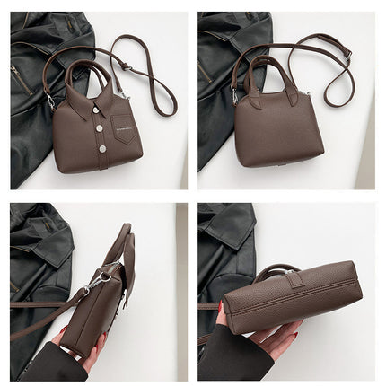 White Trendy Shirt-Inspired PU Shoulder Bag | Stylish Handbag with Unique Design