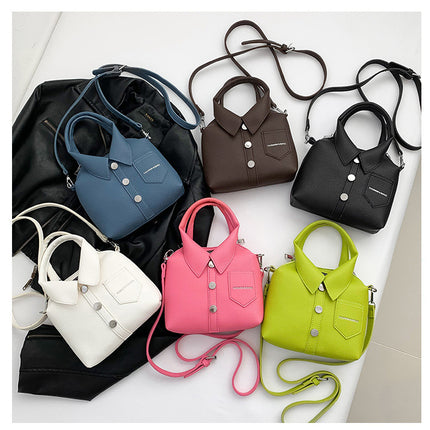 White Trendy Shirt-Inspired PU Shoulder Bag | Stylish Handbag with Unique Design