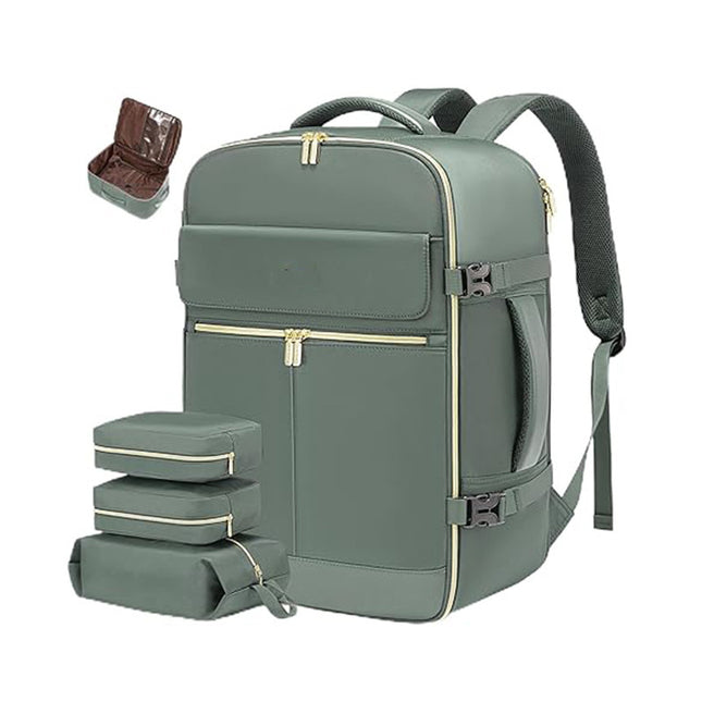 Bean Green 40L Large Capacity Travel Business Backpack with Expandable