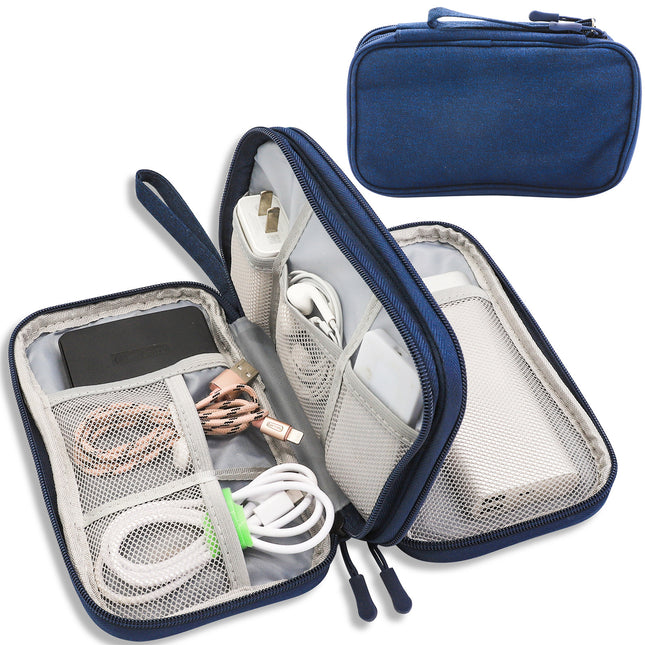 Dark Blue Portable Digital Organizer Bag