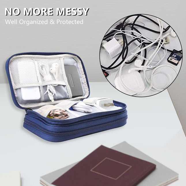 Dark Blue Portable Digital Organizer Bag