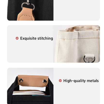 White Large Capacity Multi-Compartment Tote Bag - Stylish and Versatile for Women, Ideal for Organizing Essentials or as a Mommy Bag(Photography props not included)