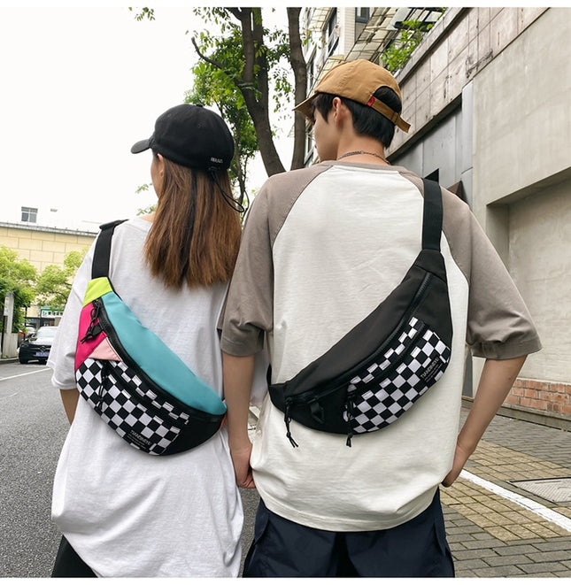 Multi-Coloured Patchwork Black and White Check Trendy Checkered