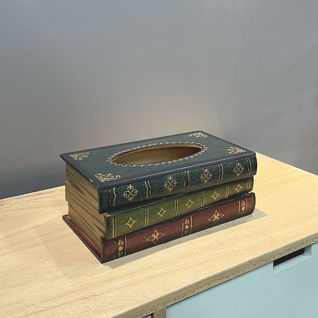 1 Piece Dark Blue Vintage Wooden Tissue Box