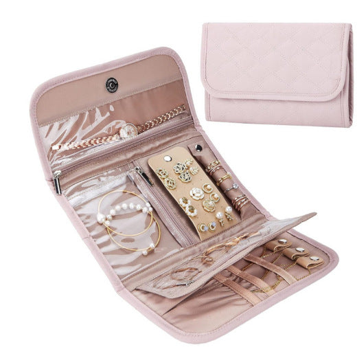 Pink Portable Travel Jewelry Organizer V888-ELOSUNG17110