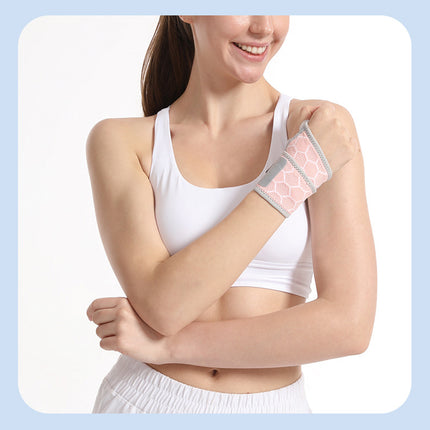 2 Pairs Pink Sports Breathable Wrist Support Wrap Fitness Gym