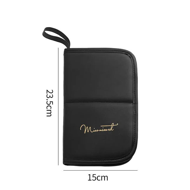 Black Portable Shell Makeup Brush Storage Bag