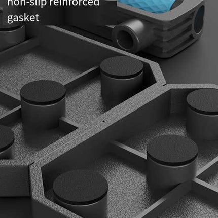 Black Multi-Function Push-Up Board 3-Piece Set with Upgraded Handles, Non-Slip Mat, and Hand Grip for Home Gym and Fitness Training
