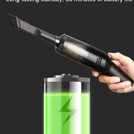White Wireless Portable Vacuum Cleaner - Handheld Mini Car Vacuum for Wet & Dry Use, Pet Hair Remover, Lightweight Home Cleaner