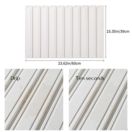 White Square Engraved Inner Frame Foldable Diatomaceous Earth Drying Mat - Super Absorbent, Fast-Drying, Non-Slip Kitchen Countertop Mat