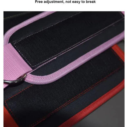 Pink Set (2 Ankle Straps + 3 elastic ropes + 1 mesh bag) Adjustable Ankle Straps for Leg and Glute Training - EVA Padded Gym Foot Straps