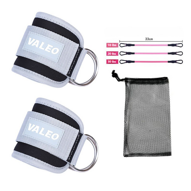 Grey Set (2 Ankle Straps + 3 Elastic Ropes + 1 Mesh Bag)