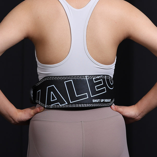 Size L Black Professional Weightlifting Belt with Sponge Padding